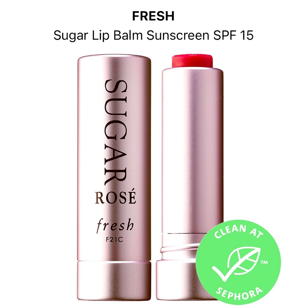 NWT Fresh’s Sugar Lip Balm SPF 15, in Rose’.